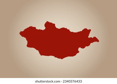 Red colored map design isolated on plain background of the country Mongolia for your design - vector illustration