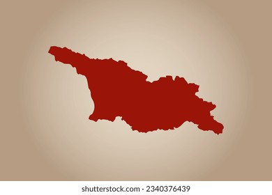 Red colored map design isolated on plain background of the country Georgia for your design - vector illustration