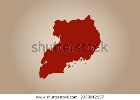 Red colored map design isolated on plain background of the country Uganda for your design - vector illustration