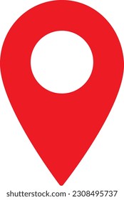 Red colored Map Pin in vector format 