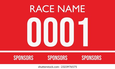 Rotes Marathon Nummer Bib einzeln auf Weiß.