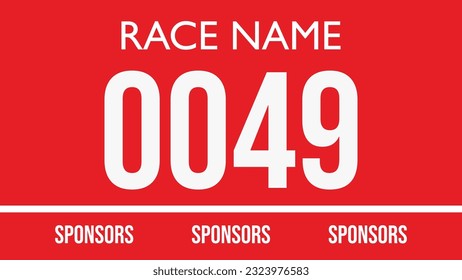 Rotes Marathon Nummer Bib einzeln auf Weiß.