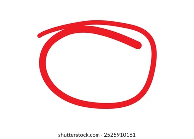 Círculos de lápiz de color rojo, círculos dibujados a mano rojos, resaltado de círculo rojo