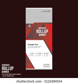 red colored roll up banner design for any company use