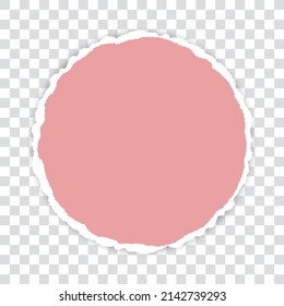 red colored round vector torn paper banner with ripped edges with space for your text on transparent background