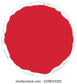 red colored round vector torn paper banner with ripped edges with space for your text on white background