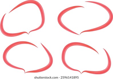 red colored thick outline speech bubbles