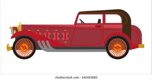 Red colored vintage car