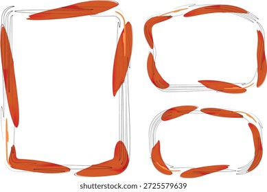 red colorful abstract elements design artistic frames