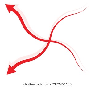 Red colorful arrows shape vector illustrations.