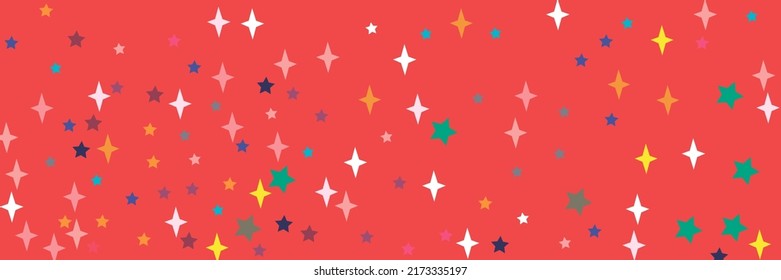 Red Colorful Azure Vivid Green Sea Violet Background. Print Blue Multicolor Bright Orange White Stars Yellow Sky Background. Turquoise Pastel Pink Vibrant Chaotic Indigo Lavender Stars Pattern.