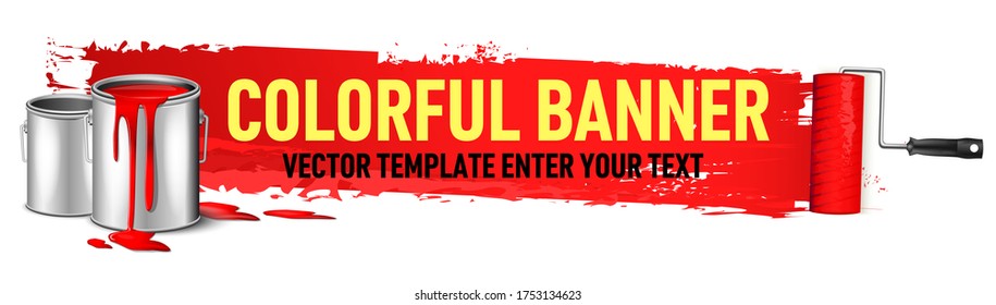 red colorful banner for advertising vector template. You can place your text and description of proposal here
