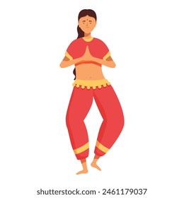 Red colorful dancer icon cartoon vector. Lady culture. Holiday performance