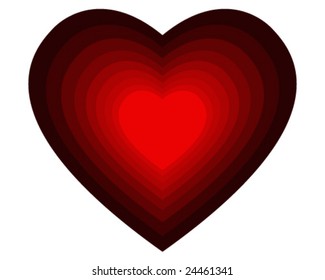 red colorful heart with discrete gradient