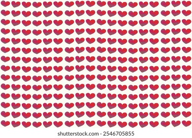 red colorful hearts seamless pattern wrapping paper set vector
