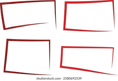 red colorful irregular forms squares set
