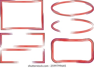 red colorful marker frames set
