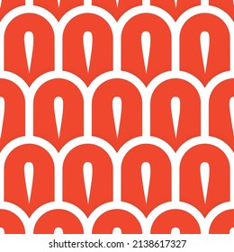 Red colorful slavic seamless pattern. Vector design for fashion print and backgrounds
