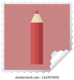 red coloring pencil graphic square sticker stamp