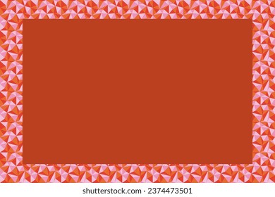 Red colors frame with triangles and copy space, vector