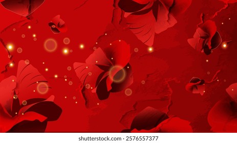 Red colors on black background, exquisite natural background