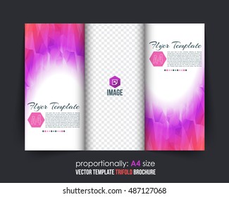 Red Colors Tri-Fold Brochure Design. Corporate Leaflet, Cover Template