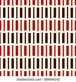 Red colors vertical lines background. Minimalist wallpaper. Seamless surface pattern with geometric ornament. Stripes motif. Modern style digital paper for textile print, page fill. Vector art