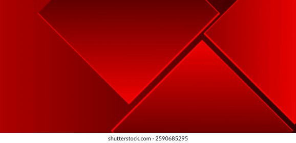 Red colour abstract gradient background with glowing diagonal shapes design background vector illustration.
