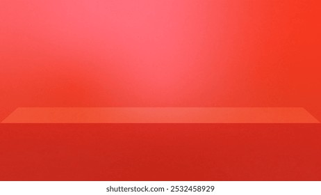  Fundo da cor vermelha. Pódio para apresentação do produto. Plataforma de suporte 3d Mockup Stage.