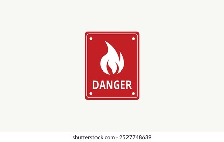 Icono de peligro de color rojo y Ilustración vectorial de signo de texto para su uso.
