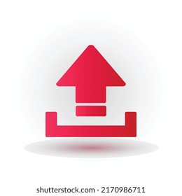 Red colour download vector isolated