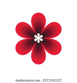 Red colour flower in white background