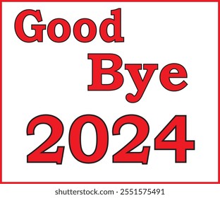 Red Colour Goodbye in design and White Colour Background in design