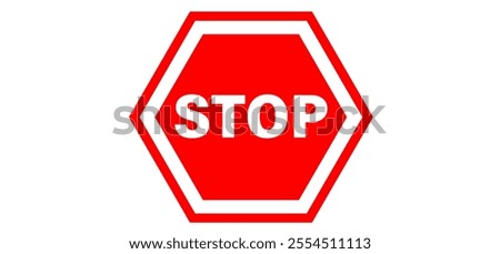 Red colour hexagons shapes stop sign pattern vector illustration .