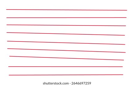 Red colour long line drawing, illustration design.