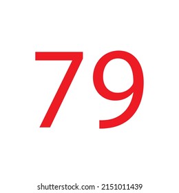 RED COLOUR NUMBER SIMPLE CLIP ART VECTOR ILLUSTRATION