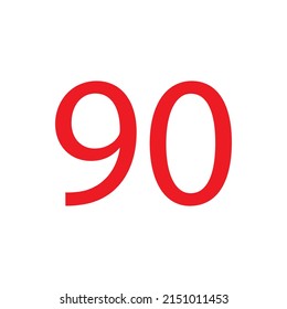 RED COLOUR NUMBER SIMPLE CLIP ART VECTOR ILLUSTRATION