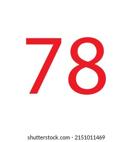 RED COLOUR NUMBER SIMPLE CLIP ART VECTOR ILLUSTRATION