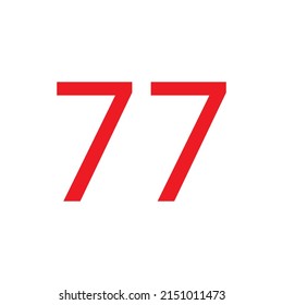 RED COLOUR NUMBER SIMPLE CLIP ART VECTOR ILLUSTRATION