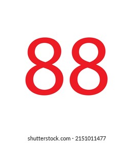RED COLOUR NUMBER SIMPLE CLIP ART VECTOR ILLUSTRATION