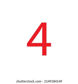 RED COLOUR NUMBER VECTOR ILLUSTRATION