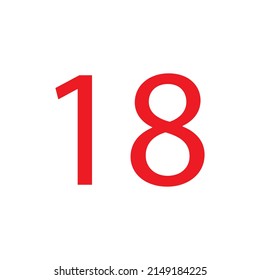 RED COLOUR NUMBER VECTOR ILLUSTRATION