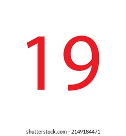 RED COLOUR NUMBER VECTOR ILLUSTRATION