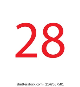 RED COLOUR NUMBER VECTOR ILLUSTRATION.