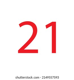 RED COLOUR NUMBER VECTOR ILLUSTRATION.