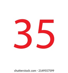 ILUSTRACIÓN DEL VECTOR DE NÚMERO DE COLOR ROJO.