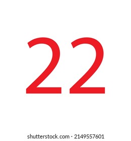 RED COLOUR NUMBER VECTOR ILLUSTRATION.
