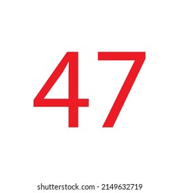 RED COLOUR NUMBER VECTOR ILLUSTRATION.