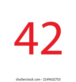 RED COLOUR NUMBER VECTOR ILLUSTRATION.