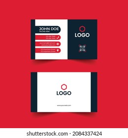 Color Rojo Profesional Y Diseño Limpio De Tarjeta De Negocios De Doble cara 